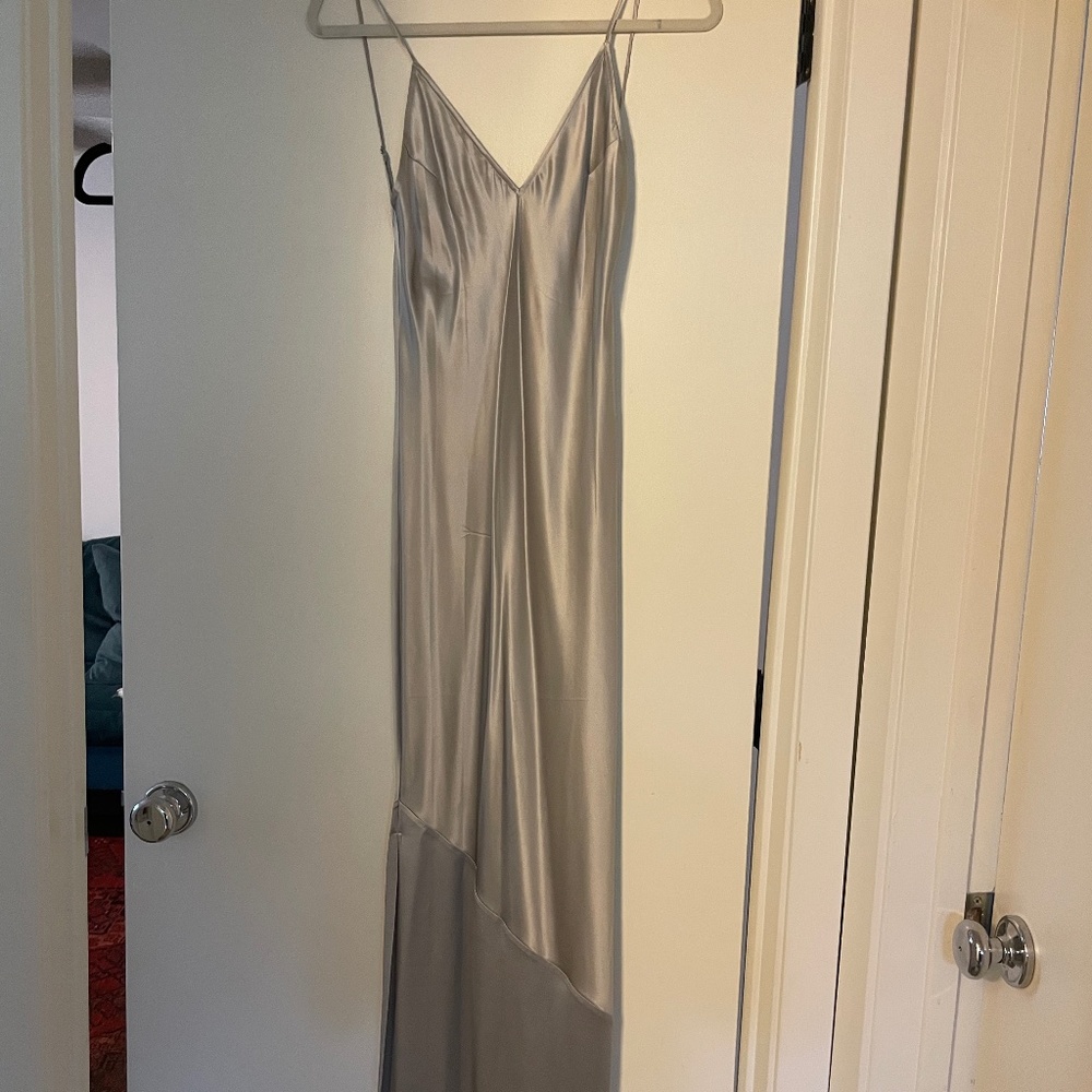 Fleur du Mal Silk Bias Dress Platinum size 2